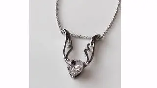 14K White Gold Plated Guardian Angel Necklace