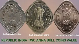 Two Anna Bull Coin Copper Nickel metal #old #coins #value @britishindianoldcoins