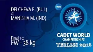 GOLD FW - 38 kg: M. MANISHA (IND) df. P. DELCHEVA (BUL), 5-4
