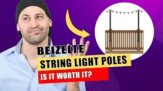 2 Pack 5 Ft String Light Poles, Hanging Light Poles for Outside String Lights