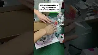 Transparent box labeling by semi-auto box machine#manufacturers #machine #labelingmachine