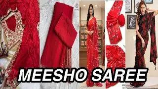 Meesho Red Floral Printed Saree | Soft Fabric | Party & Daily Wear | Meesho Special