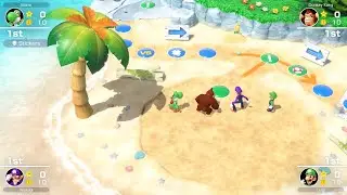Mario Party Superstars #1027 Yoshi's Tropical Island Yoshi vs Donkey Kong vs Luigi vs Waluigi