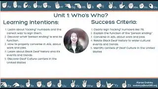 ASL 1 Part 2 Unit 1