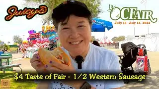 2022 OC Fair: $4 Taste of Fair Food on Thursdays | Half Western Sausage Sandwich at Juicys #ocfair