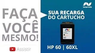 Recarga de Cartucho HP 60 60XL - F4480 F4280 C4680 C4780 F4580 Black | Preto - Video Aula Toner Vale
