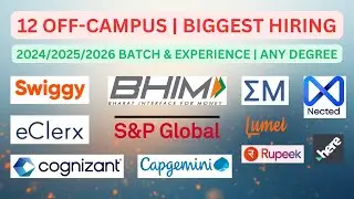 12 URGENT JOBS for 2024/2025/2026 batch | Any Graduate | Internship & Full Time Jobs