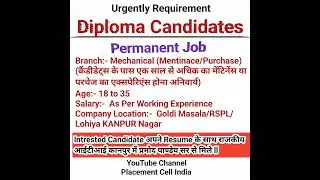 Jobs For Diploma Holders || Polytechnic Jobs || PERMANENT Jobs