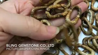 Picture jasper oval rings