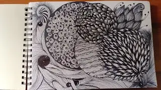 How I create a layered composition #doodleart #zentangle