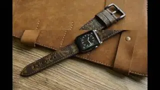 Louis Vuitton Leather Watch Strap for Panerai or Apple Watch 1 and 2 (38mm or 42mm)