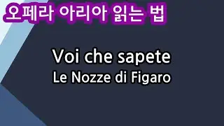 Voi che sapete 모차르트 오페라 Le Nozze di Figaro 발음 읽는 법