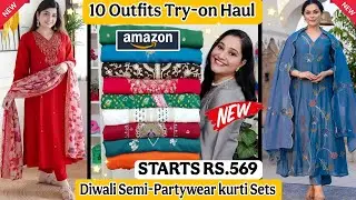 Amazon Ready-made Party/Festivewear kurti Sets🌸Silk kurti Sets,Cord-Sets Haul✨️Amazon kurti haul 