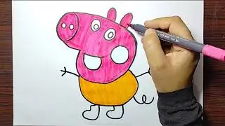 How to Draw Cute Pig 🐷 | Easy Pig Drawing for Kids | Simple Line Art Tutorial