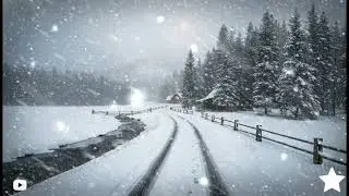 Nieve cayendo suavemente  1 hora  fondo relajante | gently falling snow, 1 hour relaxing background