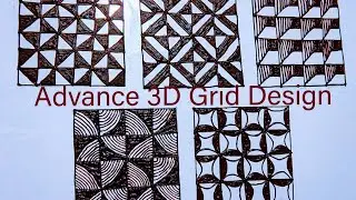 Mehandi Tutorial-12||Advance 3D Checks Henna Design||Types of Grid Netting Patterns||