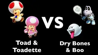 Toad & Toadette VS Dry Bones & Boo (Mario Tennis Aces 2v2 match)
