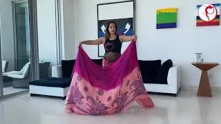 StepFlix | Bellydance with double veil | class 2: Coming in and out of the veils