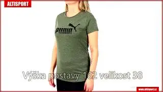 d&aacute;msk&eacute; triko puma ess+ logo heather tee 85212715 forest night heath