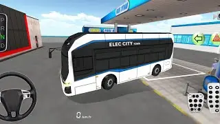 3d car driving game/electric city bus driving gas station to valla city