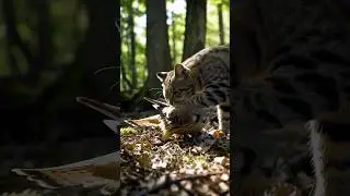 Cat attack on krestel bird #catattack #cats #forestbirds #forestanimals #kestrel #leopardcat #ai