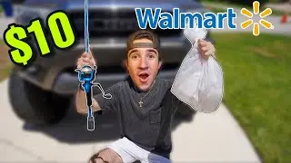 Testing the CHEAPEST FISHING ROD Sold at WALMART!! *does it work*