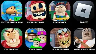 ROBLOX:POCOYO PRISON RUN! (OBBY).EVIL GRANDPA! (OBBY).GREAT SCHOOL BREAKOUT (FIRST PERSON)#roblox