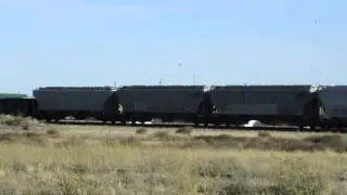 UP 5536 UP 7528 Trains in Fort MacLeod+grane elev.