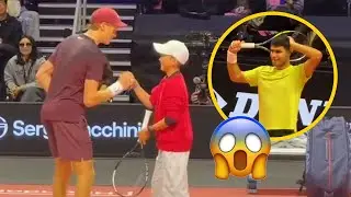 😱 Little kid outplays Alcaraz while Sinner is in the stands #sinner #alcaraz