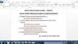 Solve problem WINCC SERVER IS NOT AVAILABLE in project wincc multiuser Server client