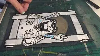 Hand painted bunny patch