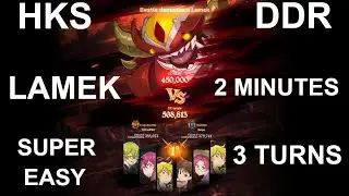 7ds GRAND CROSS DESTROY LAMEK IN 2 MINUTES .. SUPER EASY 3 TURN
