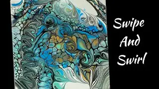 (1143) Modified Swipe Technique, Bloom Paint, Swirled, Paint Pouring