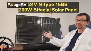 BougeRV 24V N Type 16BB 200W Bifacial Solar Panel