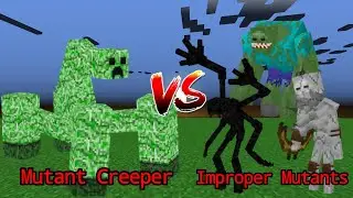 NEW Mutant Creeper vs Improper Mutants | Minecraft Mob Battle