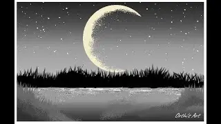Beautiful Scenery Drawing in Paint App- Orthi's Dream World
