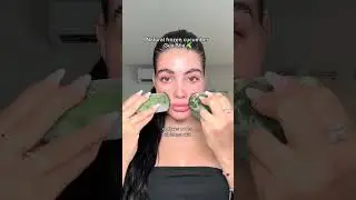 Natura Gua Sha frozen cucumber, has so many benefits for your skin #facemassage #homeremedy #shorts