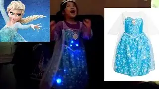 Disney Frozen Elsa Dress Lights Up - Spinning Girl Dance - Frozen Fever