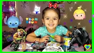 KAI OPENS TSUM TSUM MYSTERY STACK PACK JUSTICE LEAGUE MINI FIGZ AND UGGLY'S PET SHOP | KAI'S TOY FUN
