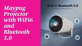 Mini Projector with WIFI 6 and Bluetooth, 4K 1080P Support Portable Projector 180&deg; Rotatable 130.