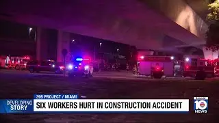 Six construction workers injured while working on I-395 bridge
