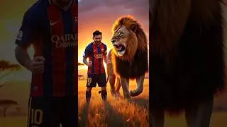 Messi and Lion Fusion, incredible animal fusion 😱 #youtube #youtubeshorts #ytshorts
