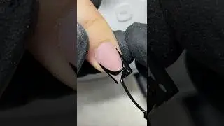 Black french tip acrylic nail 💅🖌️ #nails #nailart #naildesign #nailtutorial #frenchtipnails