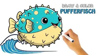 Draw & Color a Cute Pufferfish | Relaxing Fish Drawing Step by Step