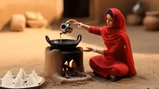 Miniature Couple Dolls Preparing Samosa and Tea | Indian Village Cooking Style 