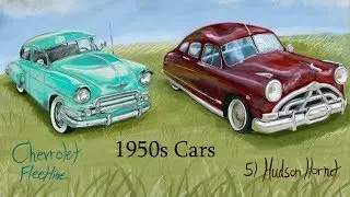 1950s cars - narrated art tutorial