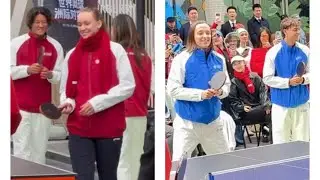 When Tennis Queens Play Ping Pong 🏓 | Świątek & Rybakina Steal the Show in China