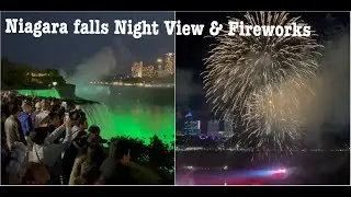 Niagara Falls at Night | Fireworks over the falls | New York | USA