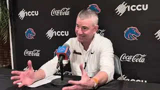 Boise State coach Leon Rice talks after 91-87 overtime win against Nevada 