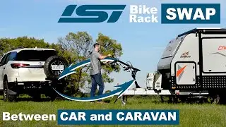 BIKE RACK SWAP - FROM CAR TO CARAVAN IN SECONDS. The Easiest Bike Rack System in the World!